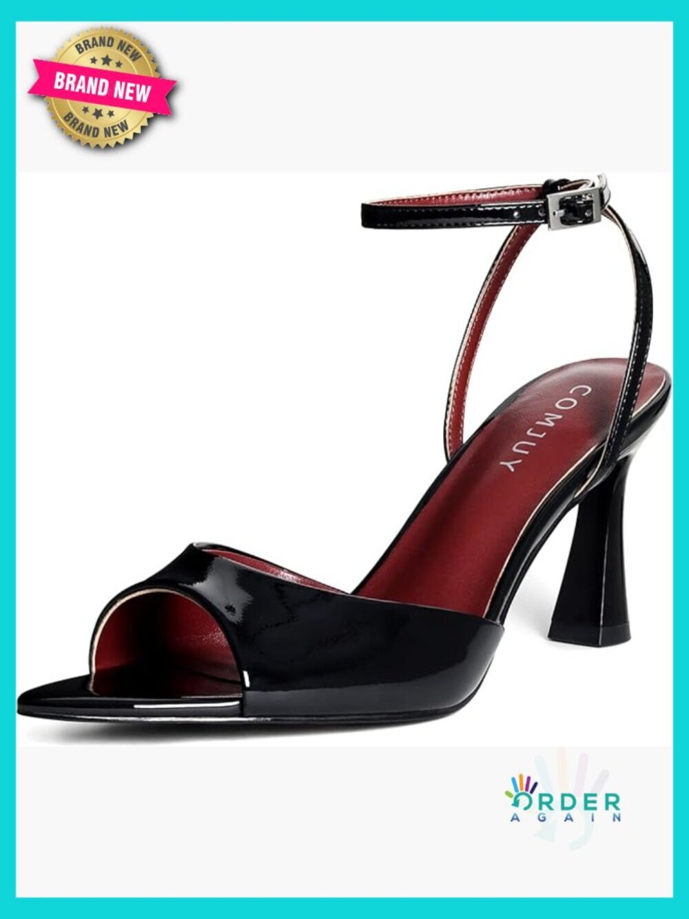 Elegant Peep Toe Kitten Heeled Sandals Strappy Flared Heels Dress Shoes